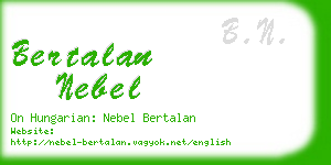 bertalan nebel business card